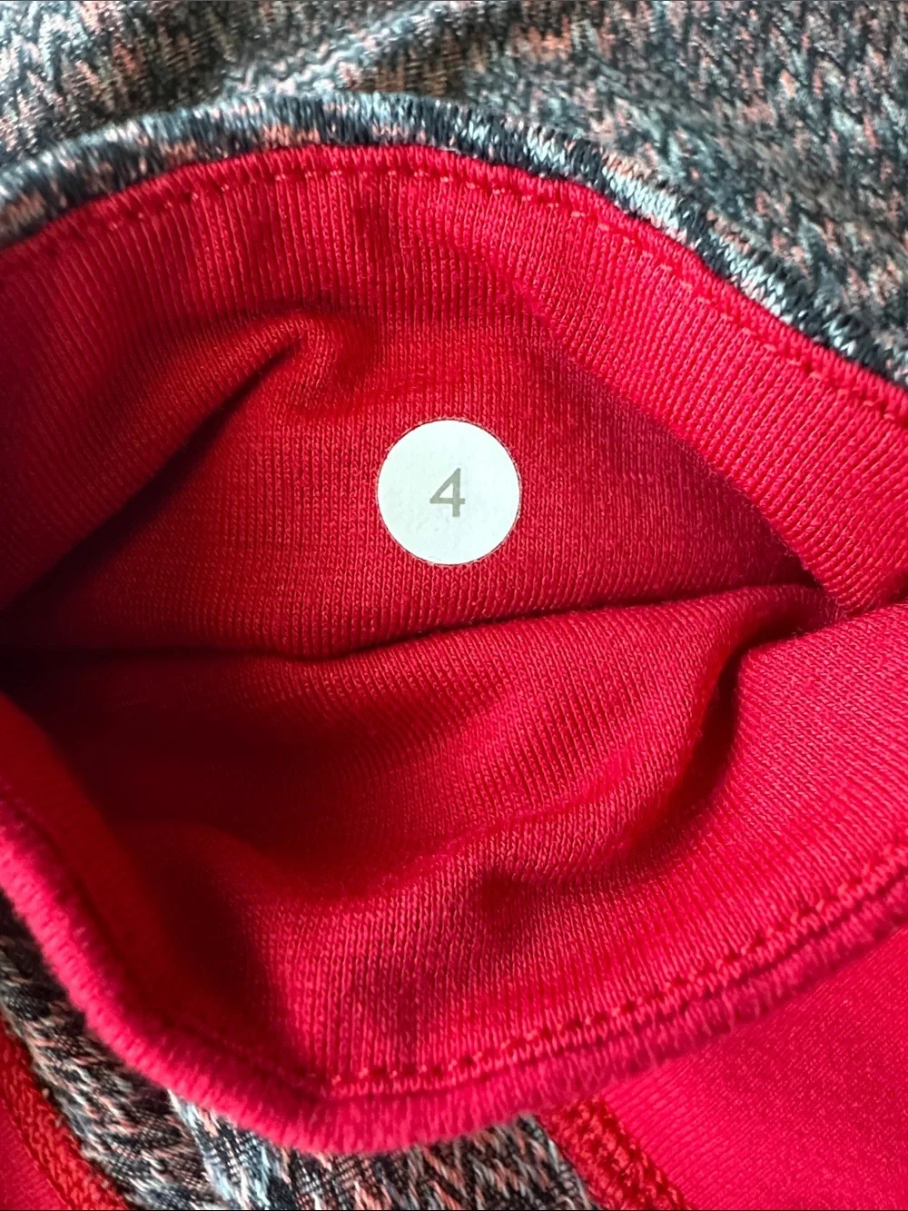 lululemon athletica Mixed Gray and Red Seam-Detail Cropped Leggings